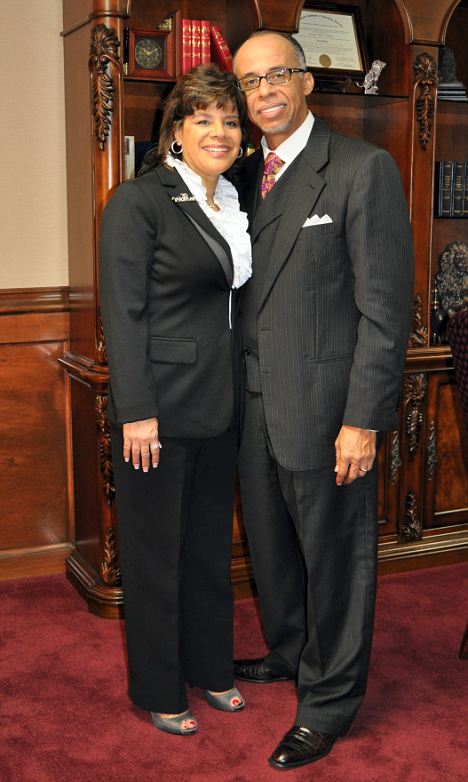 Believers: Mrs Knox, pictured with her husband Bishop Levy Knox, praised God for healing her